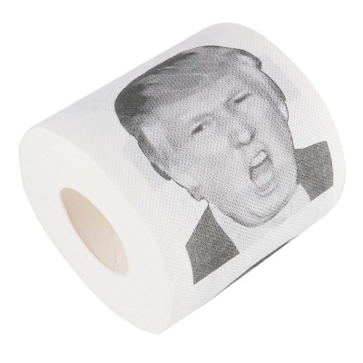 Kitchen White Donald Trump Gape Humour Toilet Tissue Box Paper Canister Roll Gift Wood Wrapping Packaging 