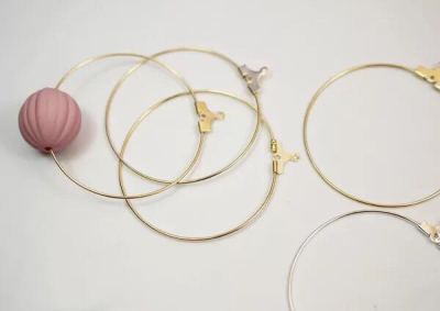 DIY jewelry brass accessories handmade south Korean circular pole earrings ring ear clip earrings jewelry material.