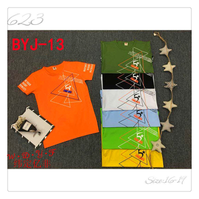 Boy's T-shirt short-sleeved cuddly children's summer dress, 2018 new children's wear round collar printed t-shirts.