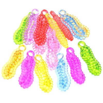 Rainbow Color Acrylic Beads Peanut Pendant Children's DIY Beaded Toy Handmade Material Ornament Pendant