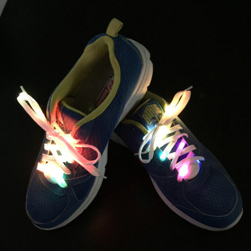 foreign trade exclusive for colorful glowing shoelaces fashion colorful led luminous lace glowing shoelaces led ribbon glowing shoelaces