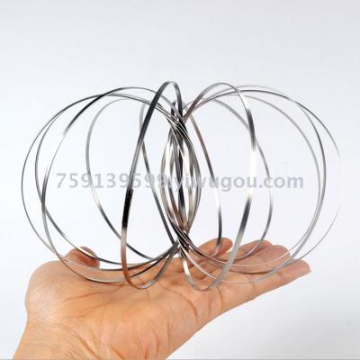 The factory produces direct selling hand ring pressure relief magic hand ring prop toy pattern deformation iron ring.