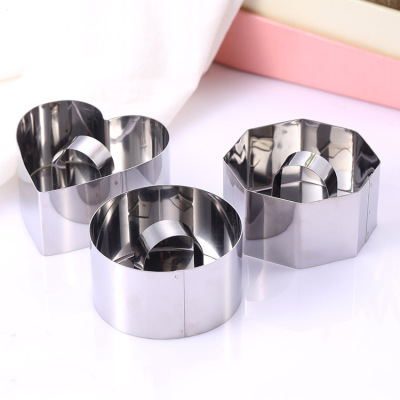 DIY stainless steel cake mold heart round star mousse ring baking tool baking set manufacturer wholesale