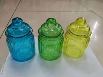 Hand-painted painted baked flower glass bottle, glass can glass savings tank