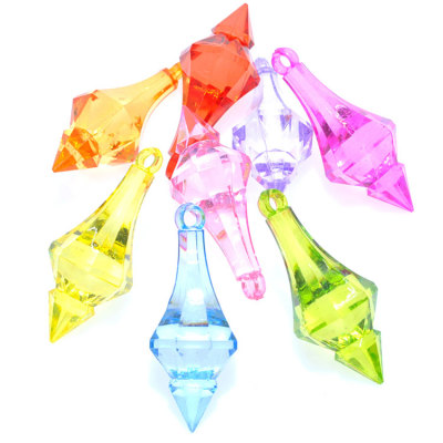 Transparent color acrylic children beads DIY jewelry imitation crystal drop gem toys by jin sales
