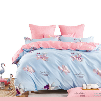 2018 autumn/winter pure cotton four-piece set of active printing bed with 1.5m/1.8m special price sheets.