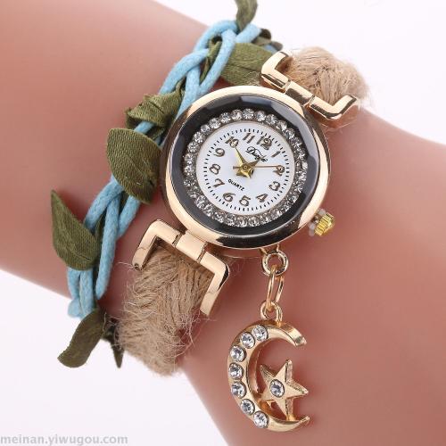 2018 aliexpress new ethnic style original weaving woven pendant bracelet decorative clock