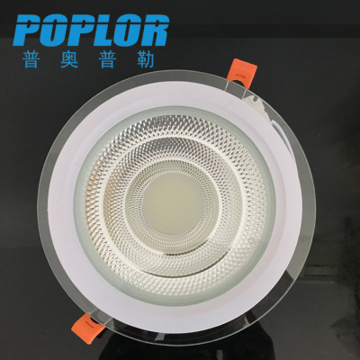 LED glass COB panel lamp / 15W/ circular /LED panel lamp / aluminum /PC/ constant current / 