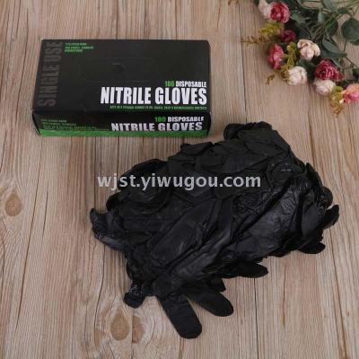 Home cleaning gloves protective gloves black disposable latex gloves.