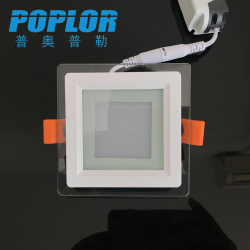 led glass panel light 6w square led panel light aluminum pc constant current monochrome/segment