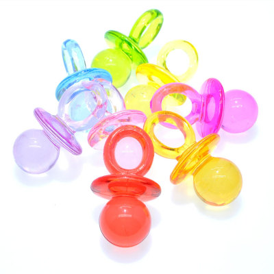 The Children 's seven colors transparent plastic acrylic pendant beads big pacifier jewel play every family toys