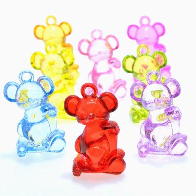 Acrylic Beads Colorful Transparent Car Bear Pendant DIY Bead Accessories Play House Toy Bracelet Accessories