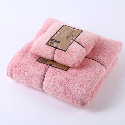 Pure Color Soft Absorbent Towels Set Adult Large Bath Towel Facecloth