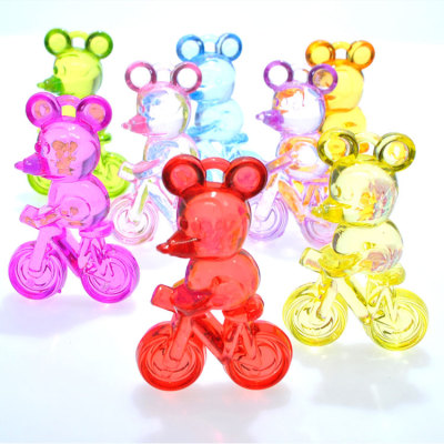 Acrylic imitation crystal bicycle mickey pendant beaded children gem toy doll, digging pond claw machine accessories