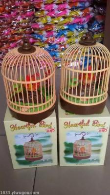 Manufacturer's direct-selling voice-activated bird cage simulation music bird size bird cage novelty toy.