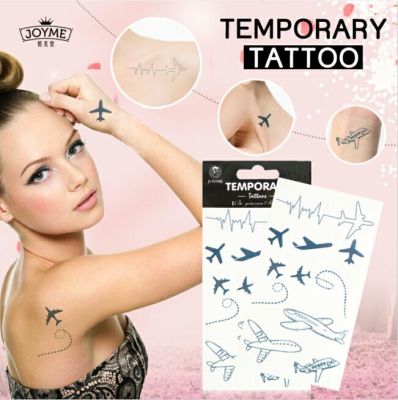 Tattoo Sticker Sky City Water Transfer Printing Tattoo Sticker Aircraft Pattern