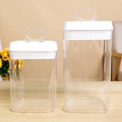 Plastic square sealed coffee beans fresh can snack tea pot Plastic container storage tank