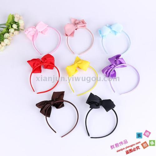 xianjun cute children‘s headband fabric hairpin primary school student bow thin headband