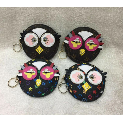 Major fashion embroidery leather cock hen round purse pendant bag key chain card bag