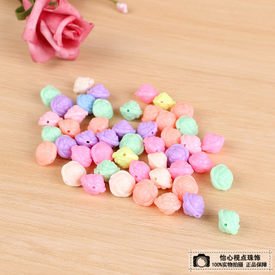 DIY Handmade Beaded Solid Color Double-Sided Rose Beads Acrylic Beads Loose Beads Accessories
