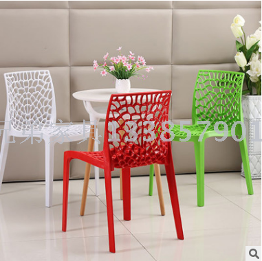 Factory Direct Plastic Dining Chair Creative Fashion Hollowed-out Backrest Crystal Chair Casual Restaurant Simple Chair