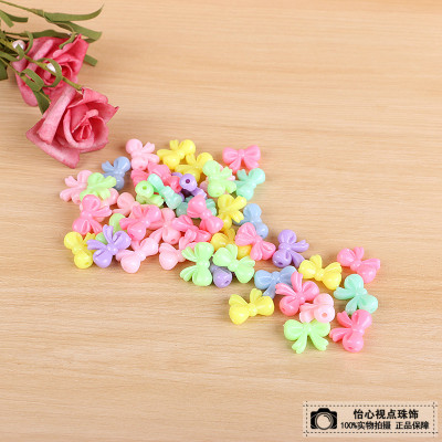 DIY bracelet accessories children's beaded toys macaron colored bow acrylic loose beads
