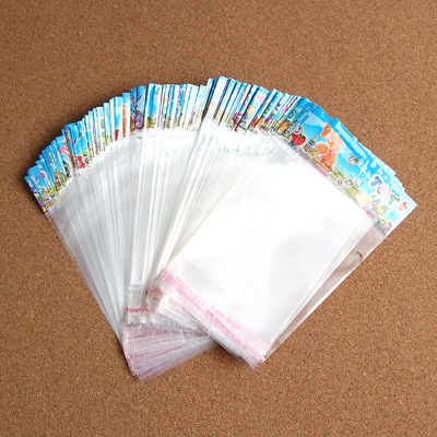 Color card OPP self-adhesive bag hang hole card head packaging bag 8x15