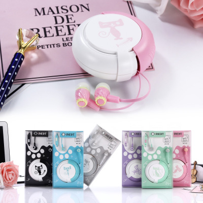 Jhl-re072 receiving box Korean version of creative cartoon mobile phone headset high tone candy color creative gifts.