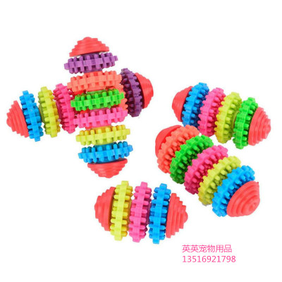 Pet supplies TPR 7 color rotary dog dog grinding teeth rubber toy rubber resistance toy.