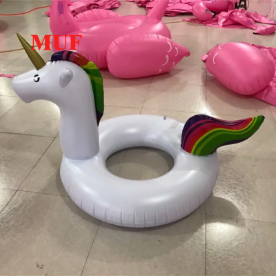 Spot supply inflatable swimming circle 120cm unicorn swimming circle rainbow horse float in a swim thickened PVC.