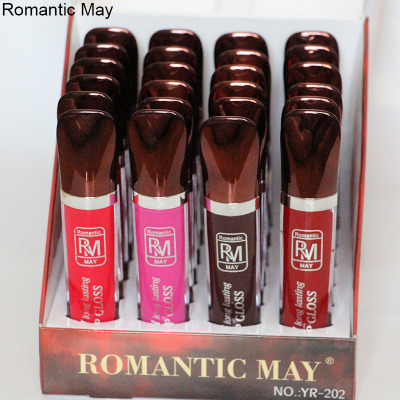 Romantic May Cosmetics Fashion Makeup 12-Color Beauty Pattern Matte Longlasting Lip Gloss