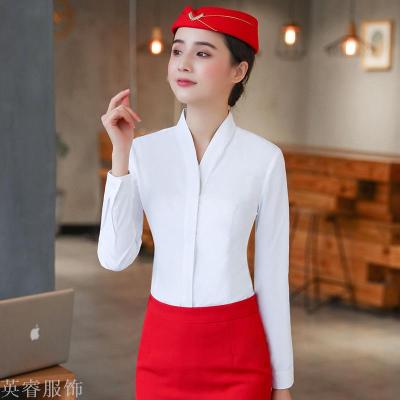 Professional suit female summer 2018 new style chiffon shirt sleeves skirt summer work wear ol overalls.