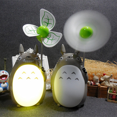 Dragon cat cartoon small fan creative charging night lamp room electric fan light student electric fan usb small fan.