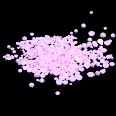 1.5-14mm Light purple AB Half Round Resin Pearls Flatback Imitation Crafts Scrapbooking Beads Use Glue DIY