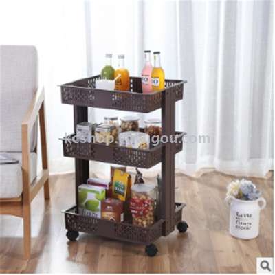 Plastic wheel rack, kitchen rack, fruit and vegetable basket