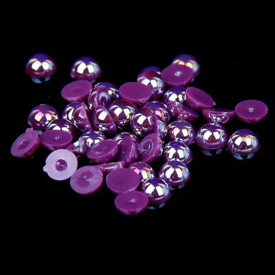 1.5-14mm Purple AB Half Round Resin Pearls Flatback Imitation Crafts Scrapbooking Beads Use Glue DIY