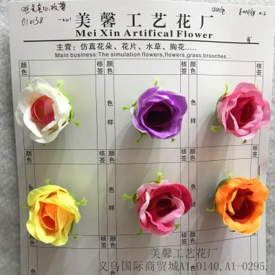 Small rose flower imitation silk flower wedding accessories process fake flower head.