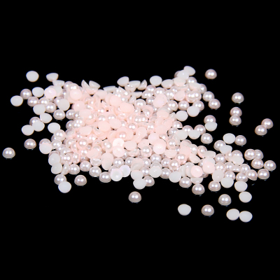 1.5-14mm Baby pink Half Round Resin Pearls Flatback Imitation Crafts Scrapbooking Beads Use Glue DIY