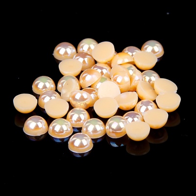 1.5-14mm Orange AB Half Round Resin Pearls Flatback Imitation Crafts Scrapbooking Beads Use Glue DIY