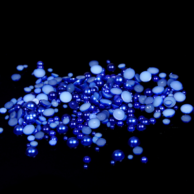 1.5-14mm Blue Half Round Resin Pearls Flatback Imitation Crafts Scrapbooking Beads Use Glue DIY