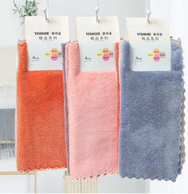 Small Tower Coral Velvet Square Household Small Square Towel Nursing Towel