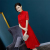 Spring of 2018 the new original a-line dress of the dress is the red cheongsam