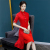 In the spring of 2018, the new original a-line dress of the dress is the red cheongsam.