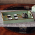 Country idyllic painted blue parrot tray retro decorative wood to receive the trumpet.