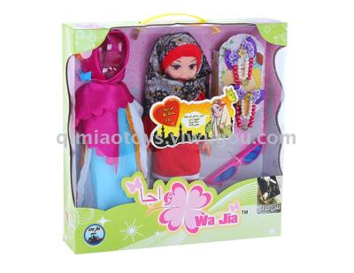 Muslim doll 12 inches with Arabic music suit.