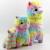 LED light can be added music with light striped rainbow alpaca goat unicorn wool toy doll.