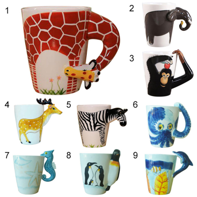 3D Animal Coffee tools Ceramic Tea Milk Water Mug Cartoon Cute Porcelain Coffee Mugs Home Drinkware
