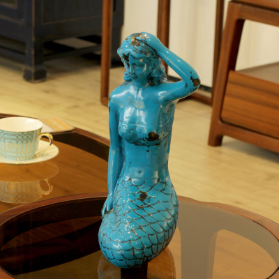 American country mermaid pottery and porcelain antique decoration home decoration gifts.