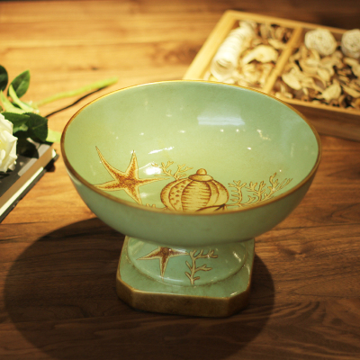 European country decorative painted ceramic fruit bowl starfish bowl of fruit bowl living decorations.