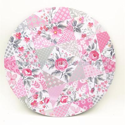 Plate new hundred flowers series plastic plate fashionable European style dinner mat plate circular plate